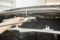 Repairing dents in a car Royalty Free Stock Photo