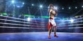 Professionl boxer is standing on the ring Royalty Free Stock Photo