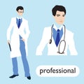 Professionl, male doctor set. Royalty Free Stock Photo