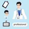 Professionl, male doctor set. Royalty Free Stock Photo