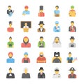 Professions Avatar Flat Vector Icons Set