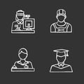 Professions chalk icons set Royalty Free Stock Photo