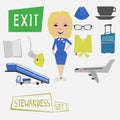 Professions. The character of the stewardess