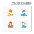 Professions color icons set