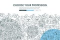 Professions Doodle Website Template Design