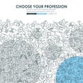 Professions Doodle Website Template Design