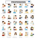 Professions flat design icon set.