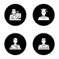 Professions glyph icons set Royalty Free Stock Photo