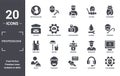 professions icon set. include creative elements as obstetrician and gynecologist, stewardess, plumber, president, professor,