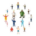 Professions icons set, cartoon style Royalty Free Stock Photo