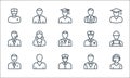 professions line icons. linear set. quality vector line set such as , taxi driver, accountant, butler, sportsman, taxi driver,