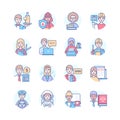 Professions - modern colorful line design style icons Royalty Free Stock Photo