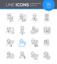 Professions - modern line design style icon set