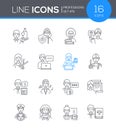 Professions - modern line design style icon set