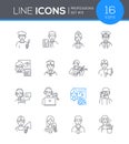 Professions - modern line design style icon set