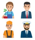 Professions People Cartoon Characters Icons Set