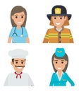 Professions People Cartoon Characters Icons Set Royalty Free Stock Photo