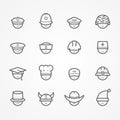 Professions and people line icons