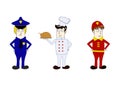 Professions policeman, cook, fireman
