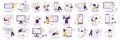 IT professions. Programmers and designers, engineers and managers, front and back end developers. Different digital jobs corporate