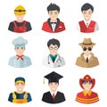 Professions Vector Flat Icons Royalty Free Stock Photo