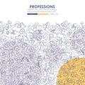 Professions Doodle Website Template Design