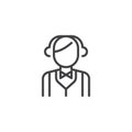 Professor avatar line icon.