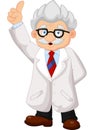 Professor cartoon pointing his hand