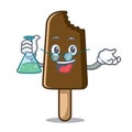 Professor chocolate ice cream character cartoon