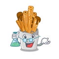 Professor churros isolated with in the cartoon Royalty Free Stock Photo