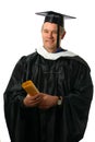 Professor with diploma in hand Royalty Free Stock Photo