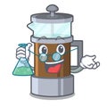 Professor french press in the mascot shape