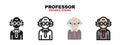 Professor icon set with different styles. Editable stroke and pixel perfect. Can be used for web, mobile, ui and more