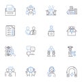 Professor line icons collection. Knowledgeable, Disciplined, Experienced, Dedicated, Intellectual, Wise, Respectful