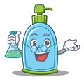 Professor liquid soap character cartoon