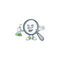 Professor magnifying glass isolated on white background Royalty Free Stock Photo