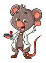 The professor mouse is doing the experiment
