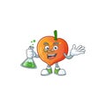 Professor nectarine character mascot funny shape cartoon.