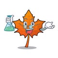 Professor red maple leaf character cartoon