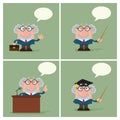 Professor Or Scientist Character. Collection - 4 Royalty Free Stock Photo