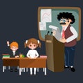 Professor and student illustration