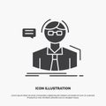 professor, student, scientist, teacher, school Icon. glyph vector gray symbol for UI and UX, website or mobile application