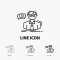 professor, student, scientist, teacher, school Icon in Thin, Regular and Bold Line Style. Vector illustration