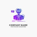 professor, student, scientist, teacher, school Purple Business Logo Template. Place for Tagline