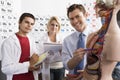 Professor With Students In Science Class Royalty Free Stock Photo