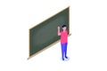 Professor or teacher standing near blank school blackboard. Royalty Free Stock Photo