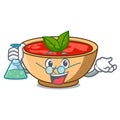 Professor tomato soup character cartoon