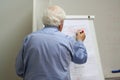 Professor writes on the blackboard Royalty Free Stock Photo