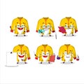 Professor yellow chinese traditional costume academic cartoon character working on laboratory