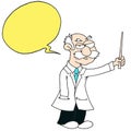 Professor - Yellow Speech Bubble - White Background Royalty Free Stock Photo